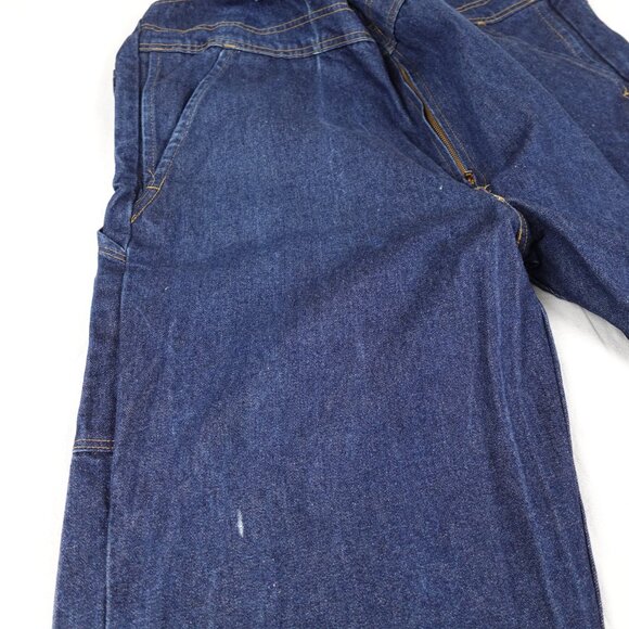 Hammill Heavy Denim Overalls Men's 50R (50x30) 100% Cotton Dark Wash Work Wear - Picture 12 of 13